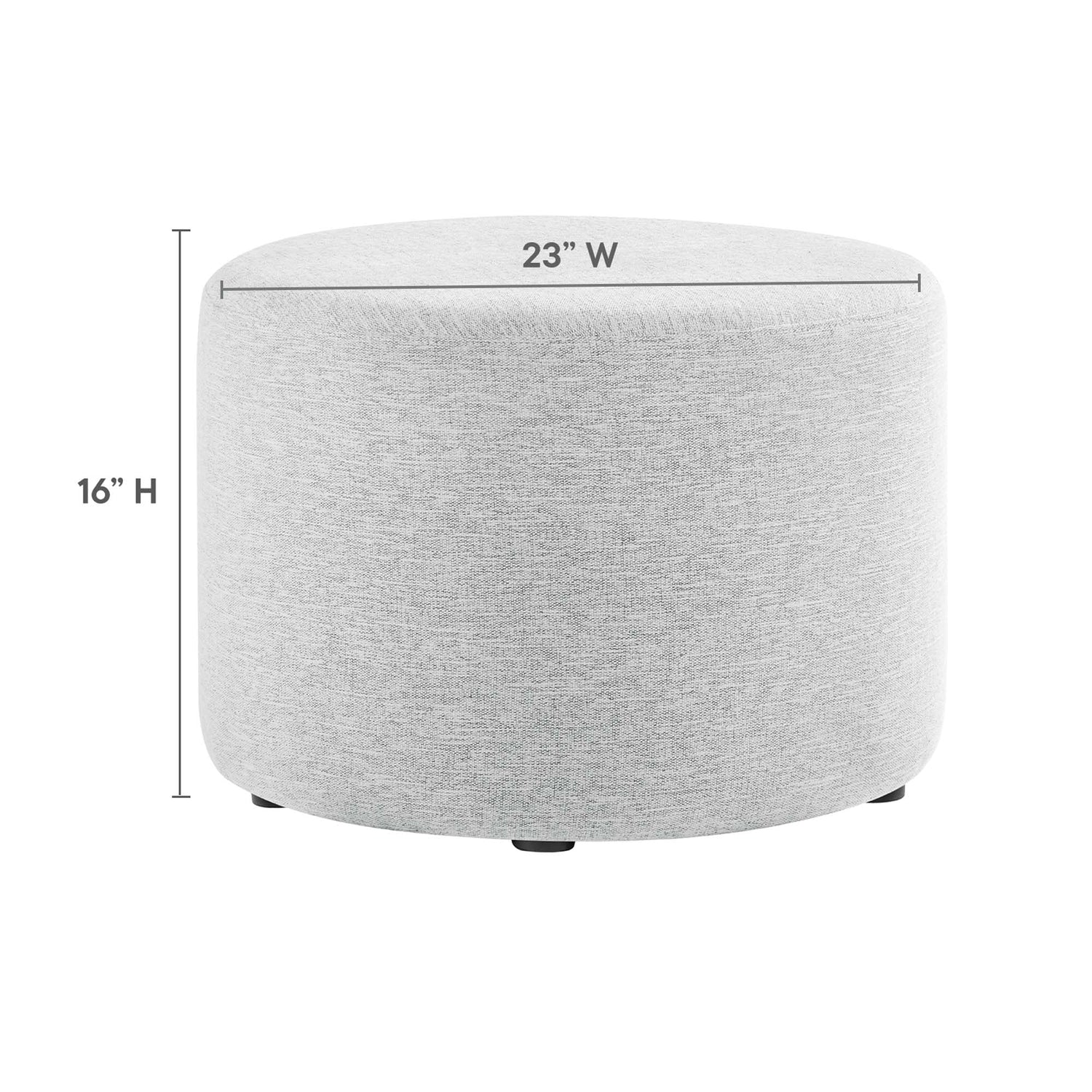 Callum Large 23&quot; Round Woven Heathered Fabric Upholstered Ottoman by Modway