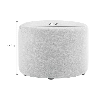 Callum Large 23&quot; Round Woven Heathered Fabric Upholstered Ottoman by Modway