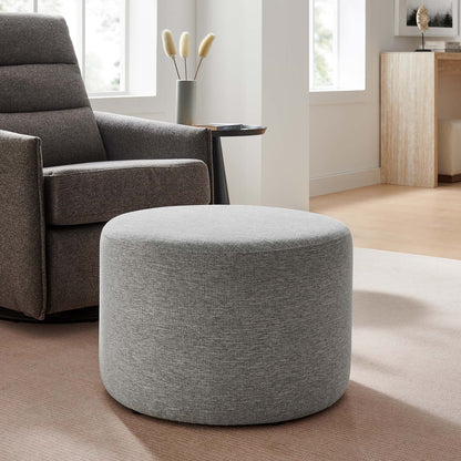 Callum Large 23&quot; Round Woven Heathered Fabric Upholstered Ottoman by Modway