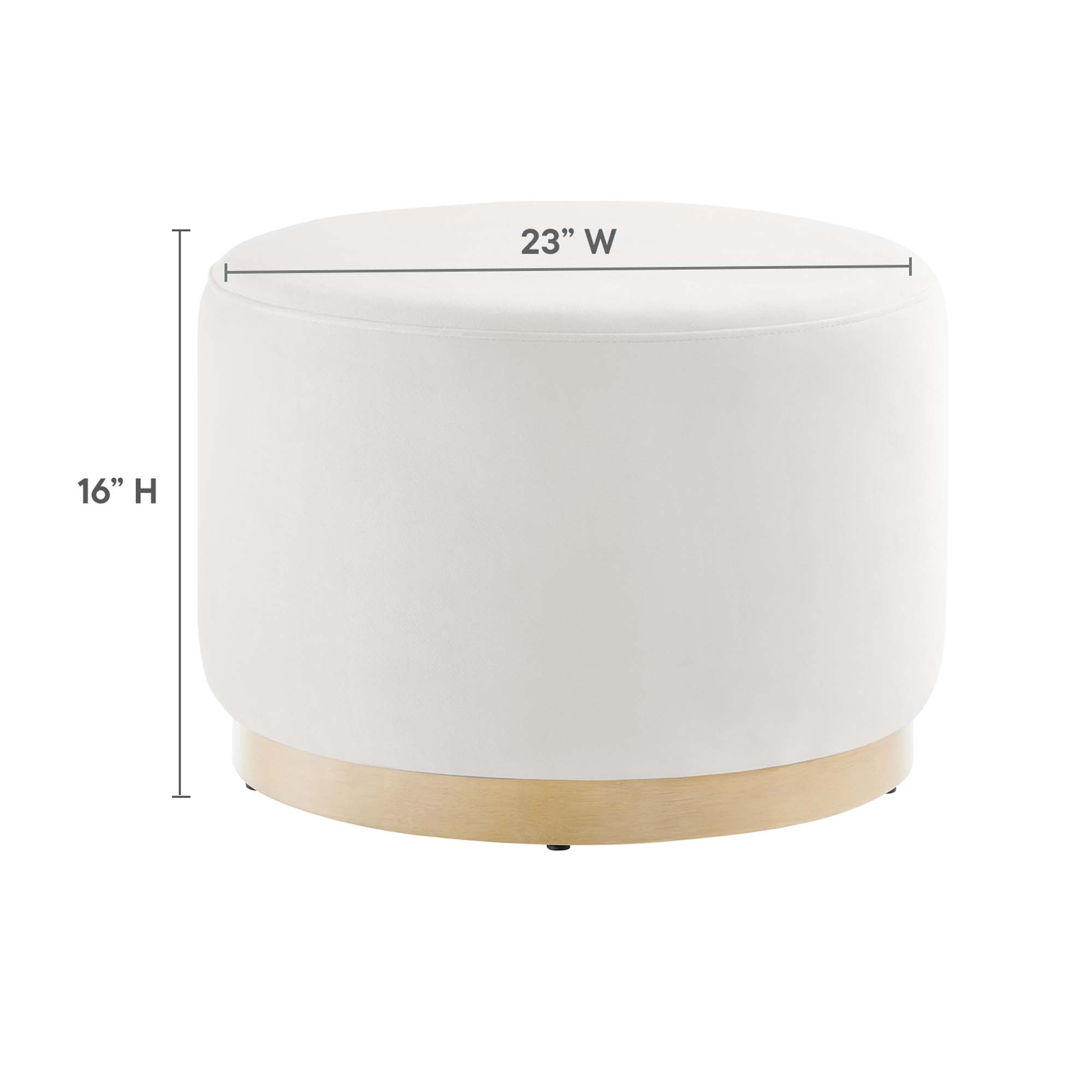 Tilden Large 23&quot; Round Performance Velvet Upholstered Ottoman by Modway