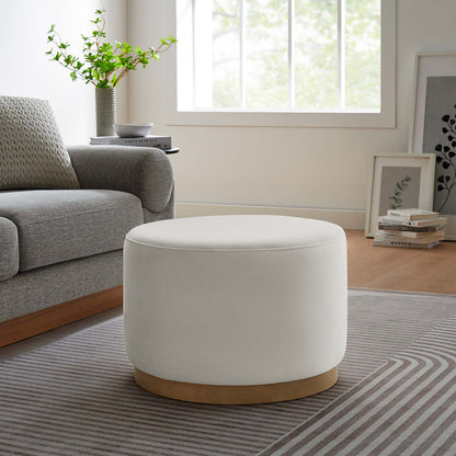 Tilden Large 23&quot; Round Performance Velvet Upholstered Ottoman by Modway