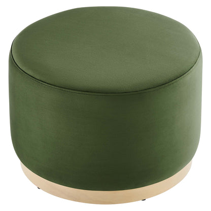 Tilden Large 23&quot; Round Performance Velvet Upholstered Ottoman by Modway