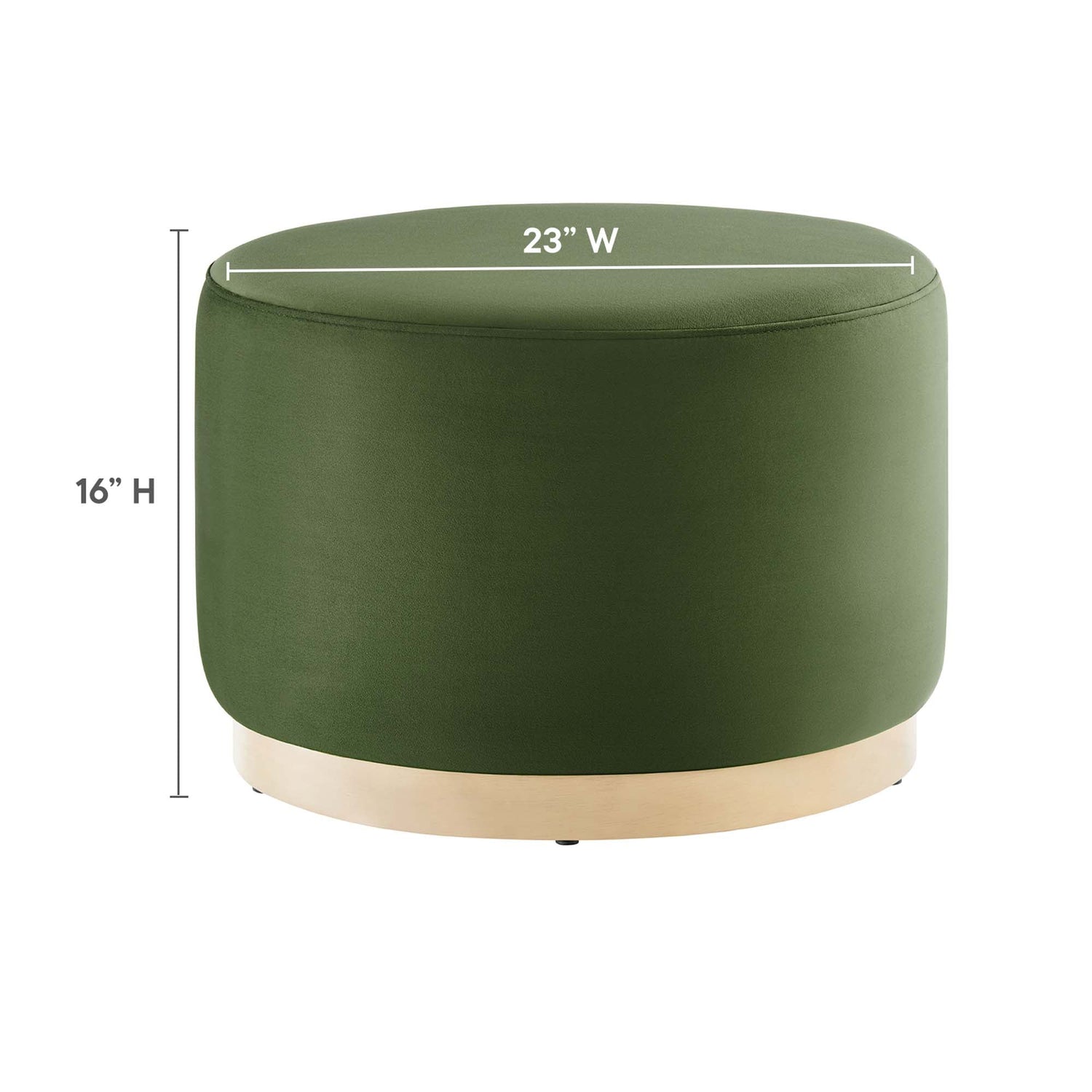 Tilden Large 23&quot; Round Performance Velvet Upholstered Ottoman by Modway