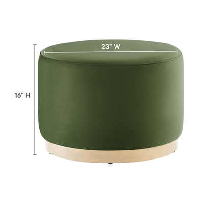 Tilden Large 23&quot; Round Performance Velvet Upholstered Ottoman by Modway