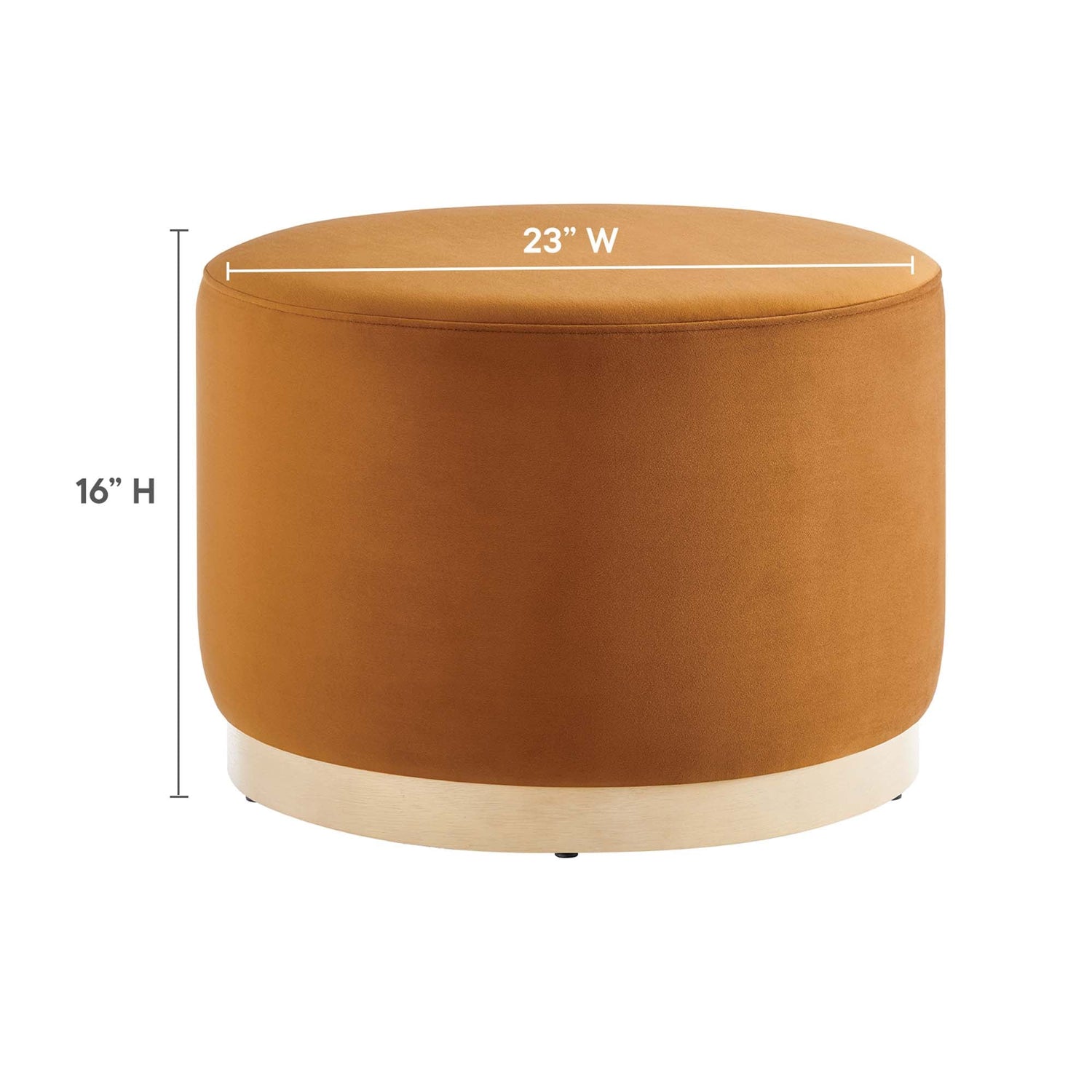 Tilden Large 23&quot; Round Performance Velvet Upholstered Ottoman by Modway