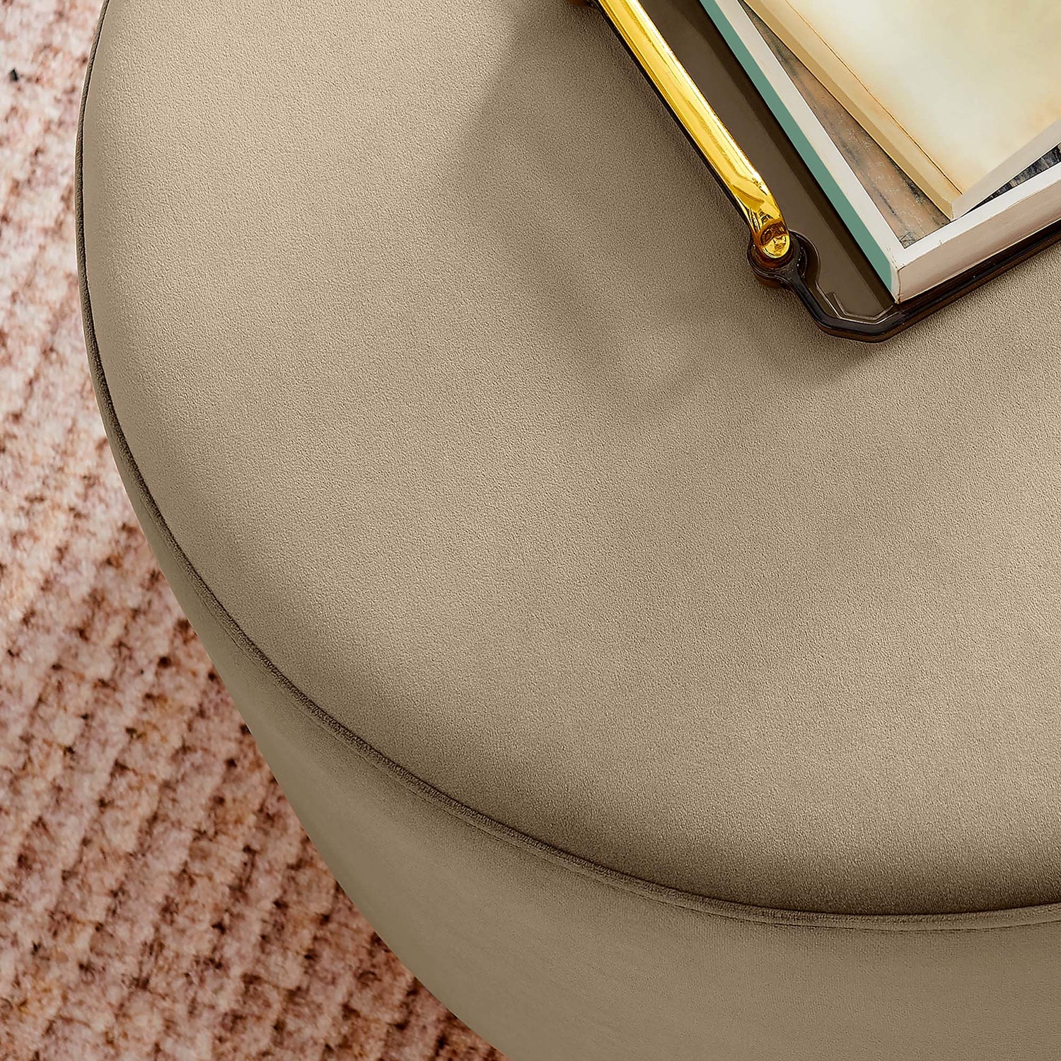 Tilden Large 23&quot; Round Performance Velvet Upholstered Ottoman by Modway