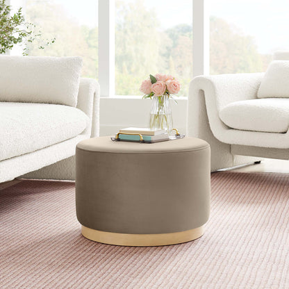 Tilden Large 23&quot; Round Performance Velvet Upholstered Ottoman by Modway