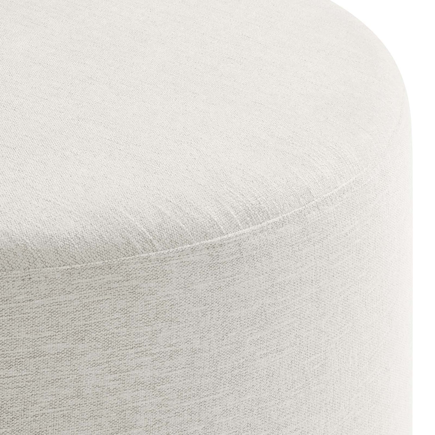 Callum Large 29&quot; Round Woven Heathered Fabric Upholstered Ottoman By HouseBean