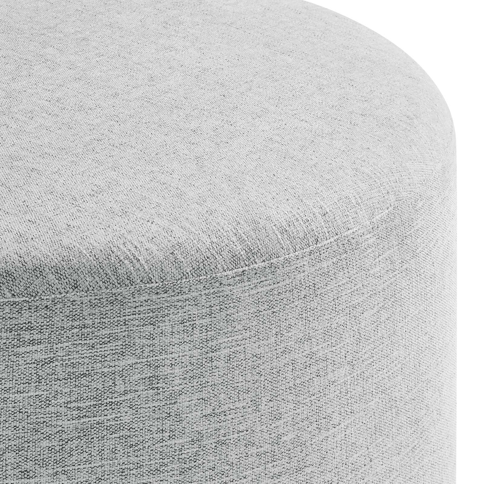 Callum Large 29&quot; Round Woven Heathered Fabric Upholstered Ottoman By HouseBean