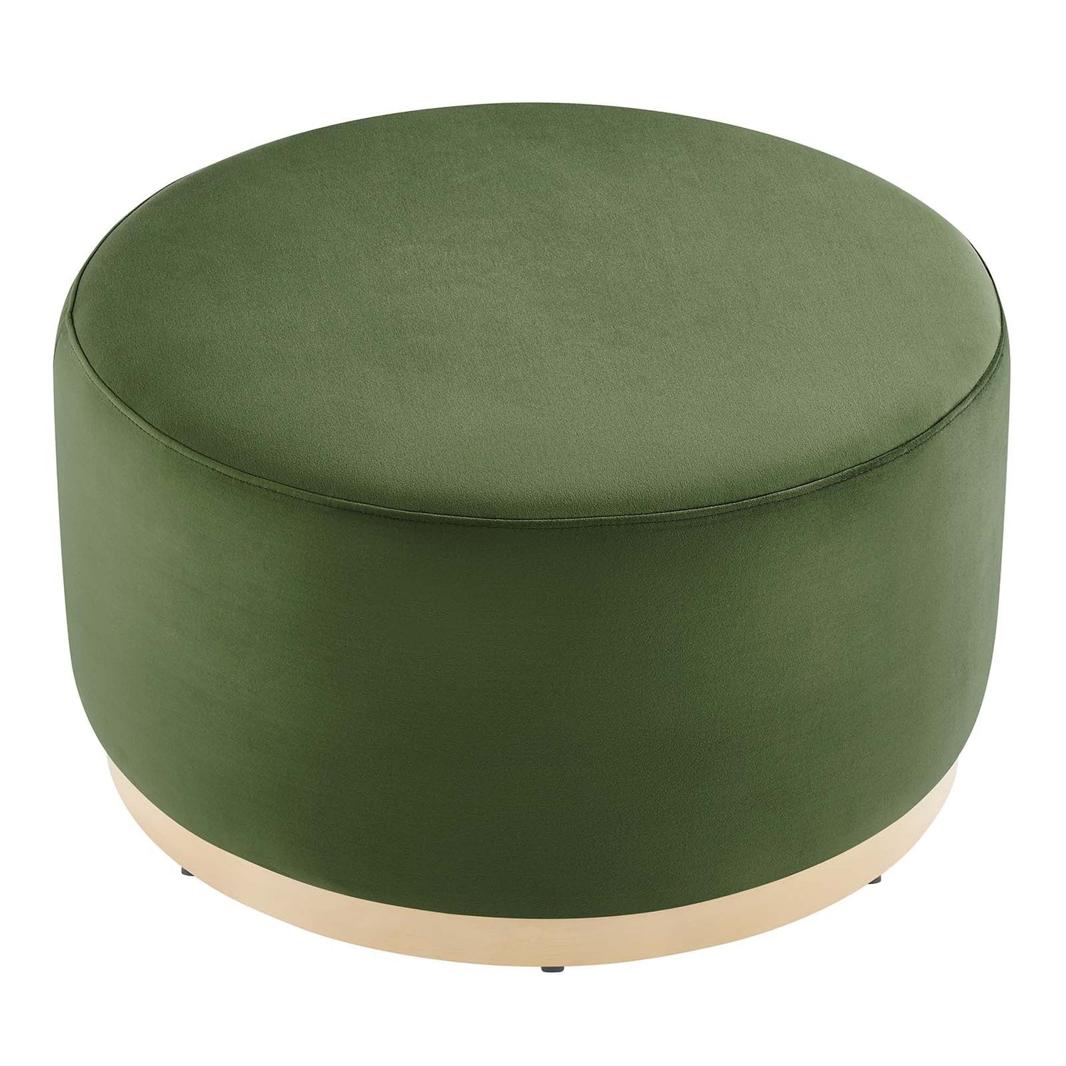 Tilden Large 29&quot; Round Performance Velvet Upholstered Ottoman By HouseBean