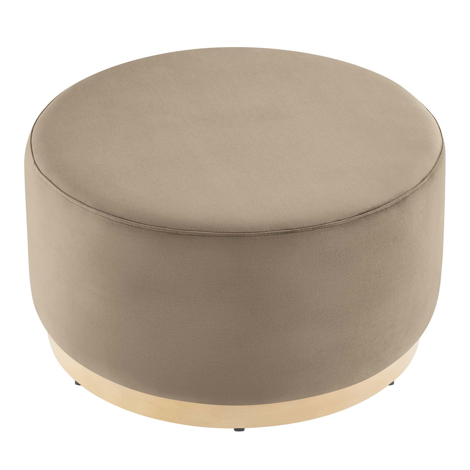 Tilden Large 29&quot; Round Performance Velvet Upholstered Ottoman By HouseBean