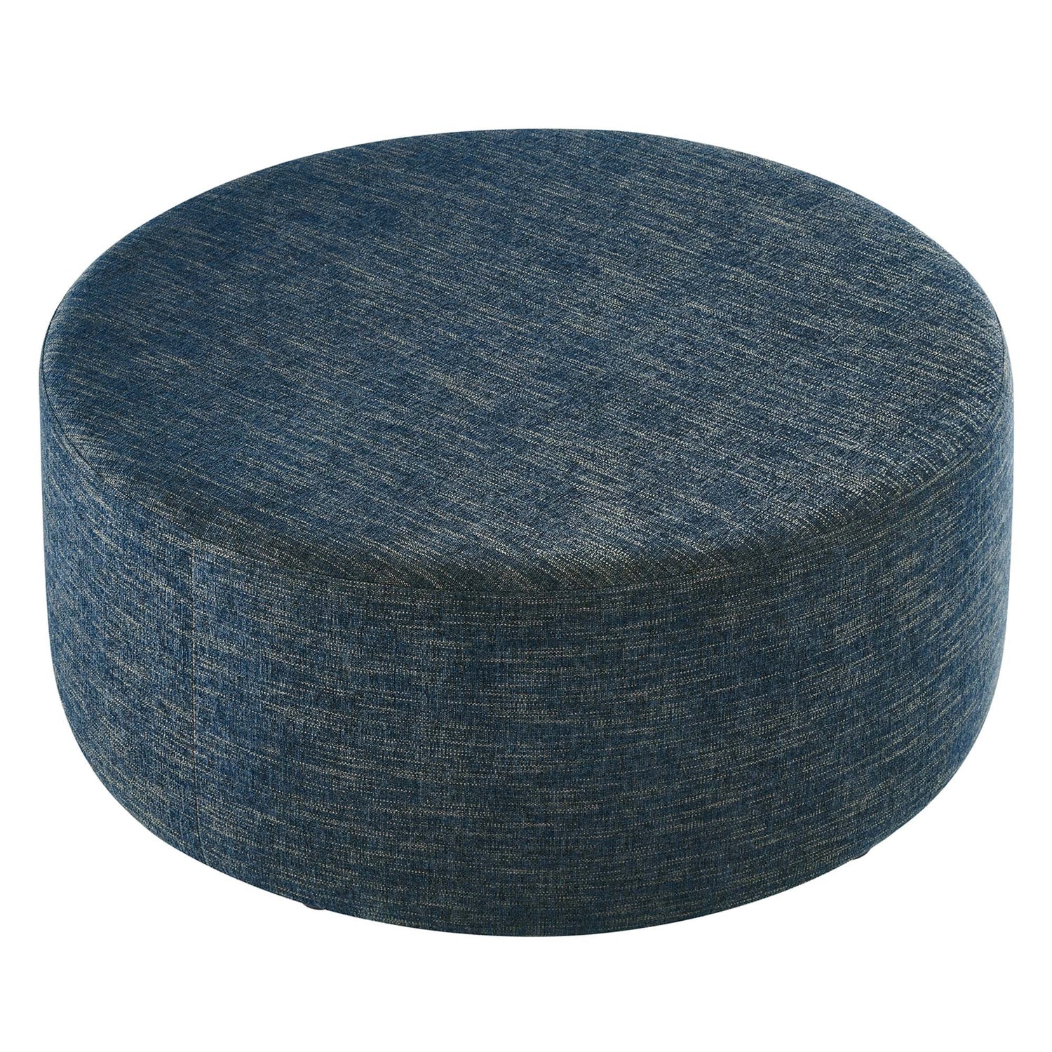 Callum Large 38&quot; Round Woven Heathered Fabric Upholstered Ottoman by Modway