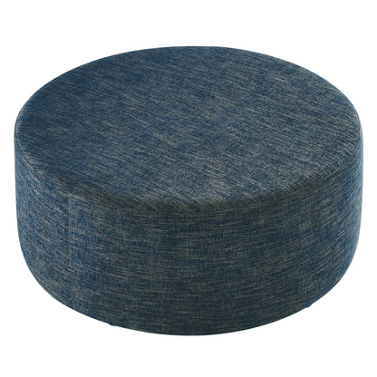 Callum Large 38&quot; Round Woven Heathered Fabric Upholstered Ottoman by Modway