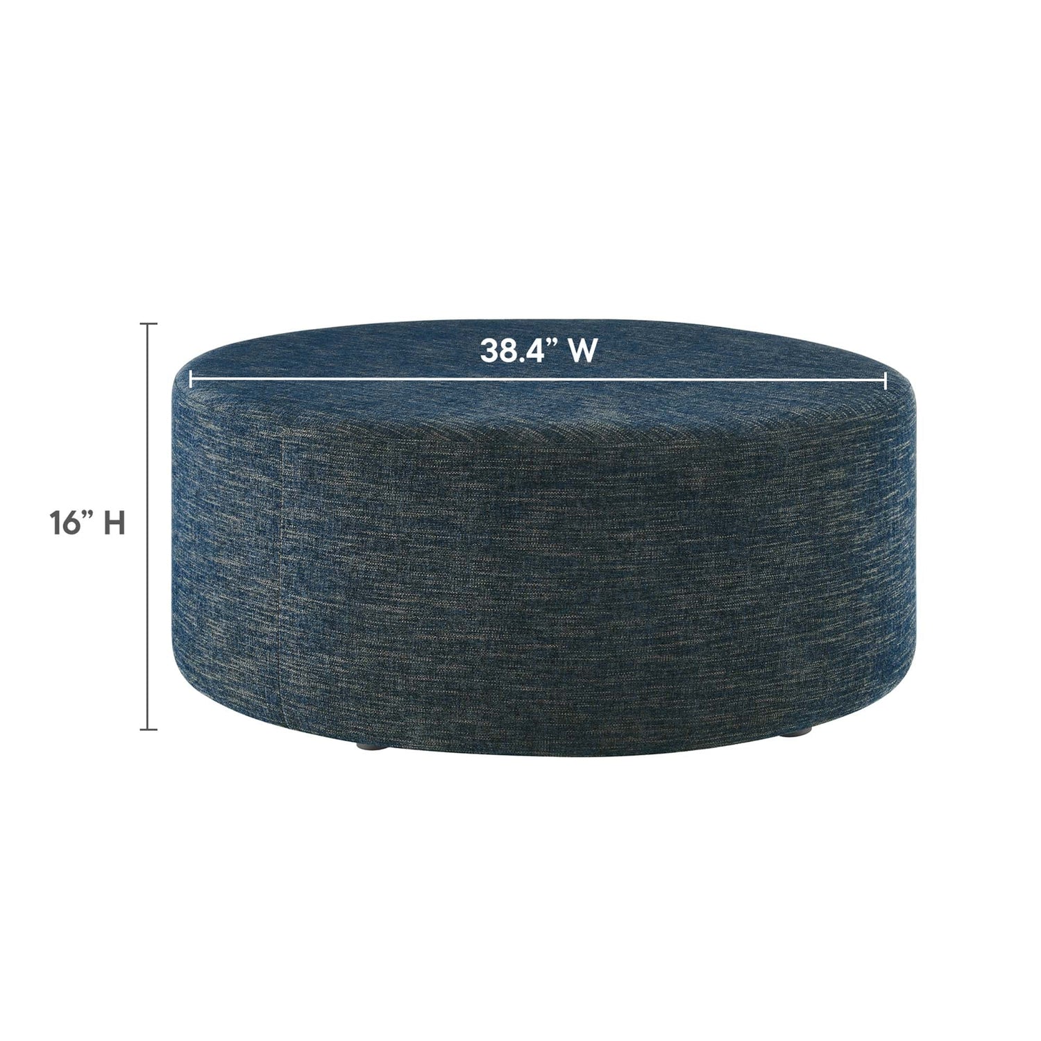 Callum Large 38&quot; Round Woven Heathered Fabric Upholstered Ottoman by Modway
