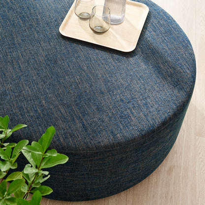 Callum Large 38&quot; Round Woven Heathered Fabric Upholstered Ottoman by Modway