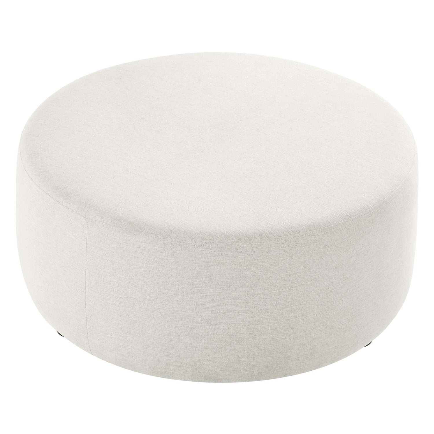 Callum Large 38&quot; Round Woven Heathered Fabric Upholstered Ottoman by Modway