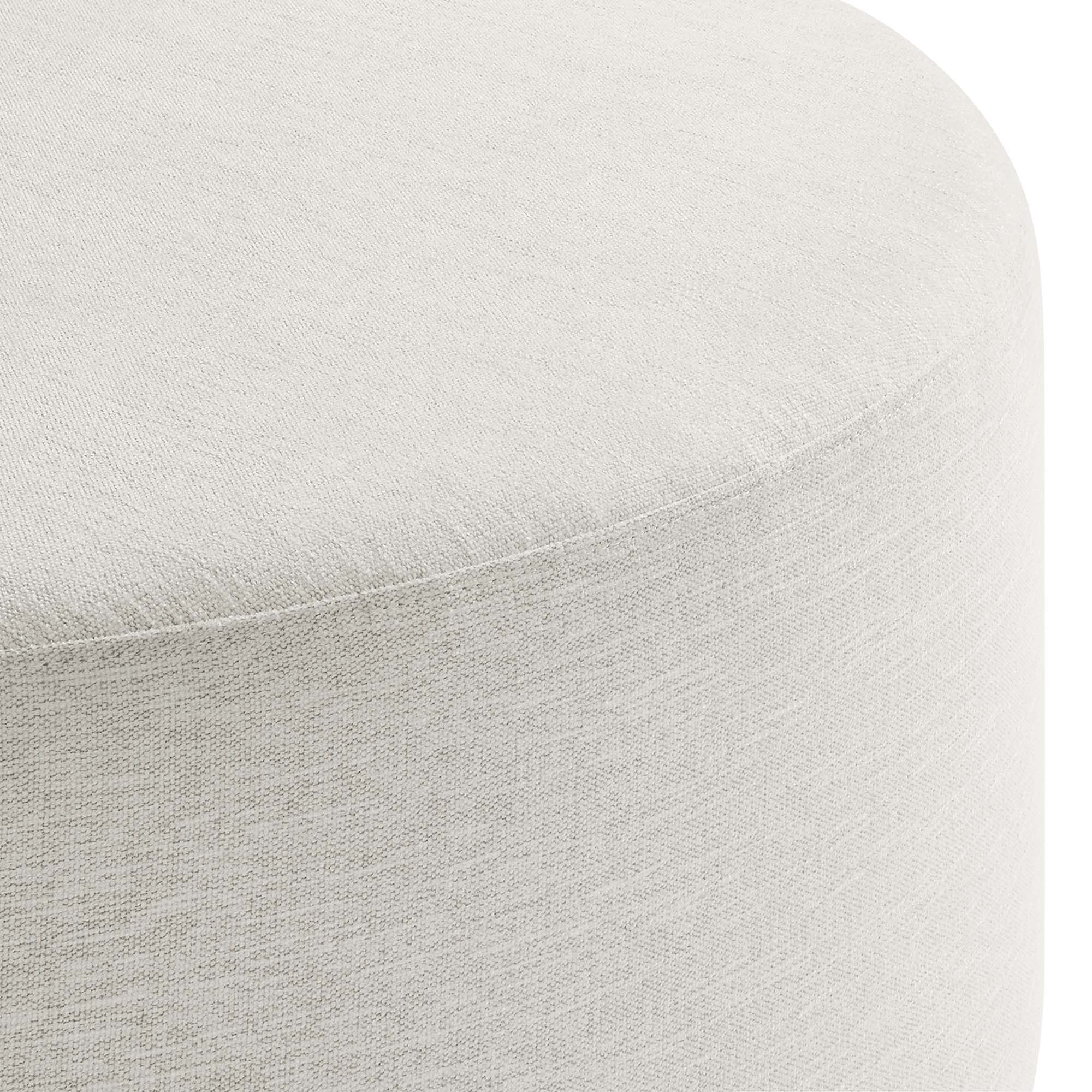 Callum Large 38&quot; Round Woven Heathered Fabric Upholstered Ottoman by Modway