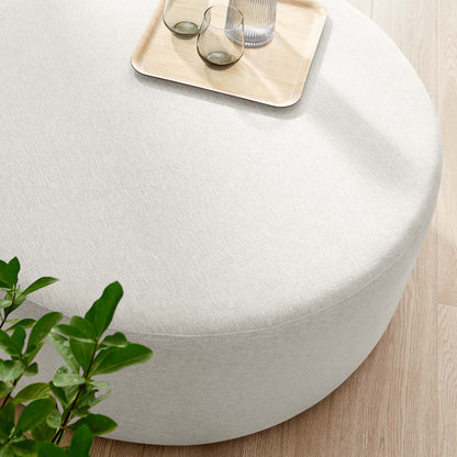 Callum Large 38&quot; Round Woven Heathered Fabric Upholstered Ottoman by Modway
