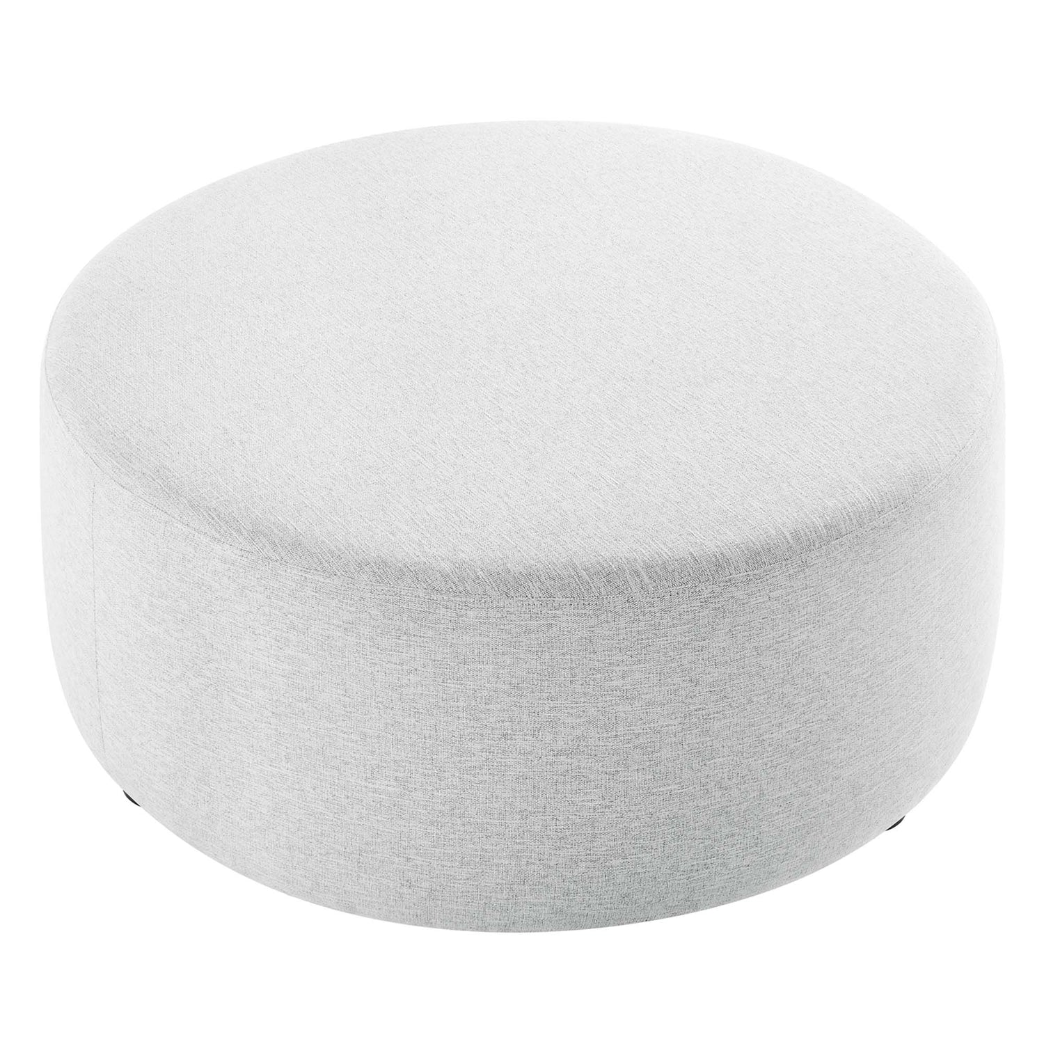 Callum Large 38&quot; Round Woven Heathered Fabric Upholstered Ottoman by Modway