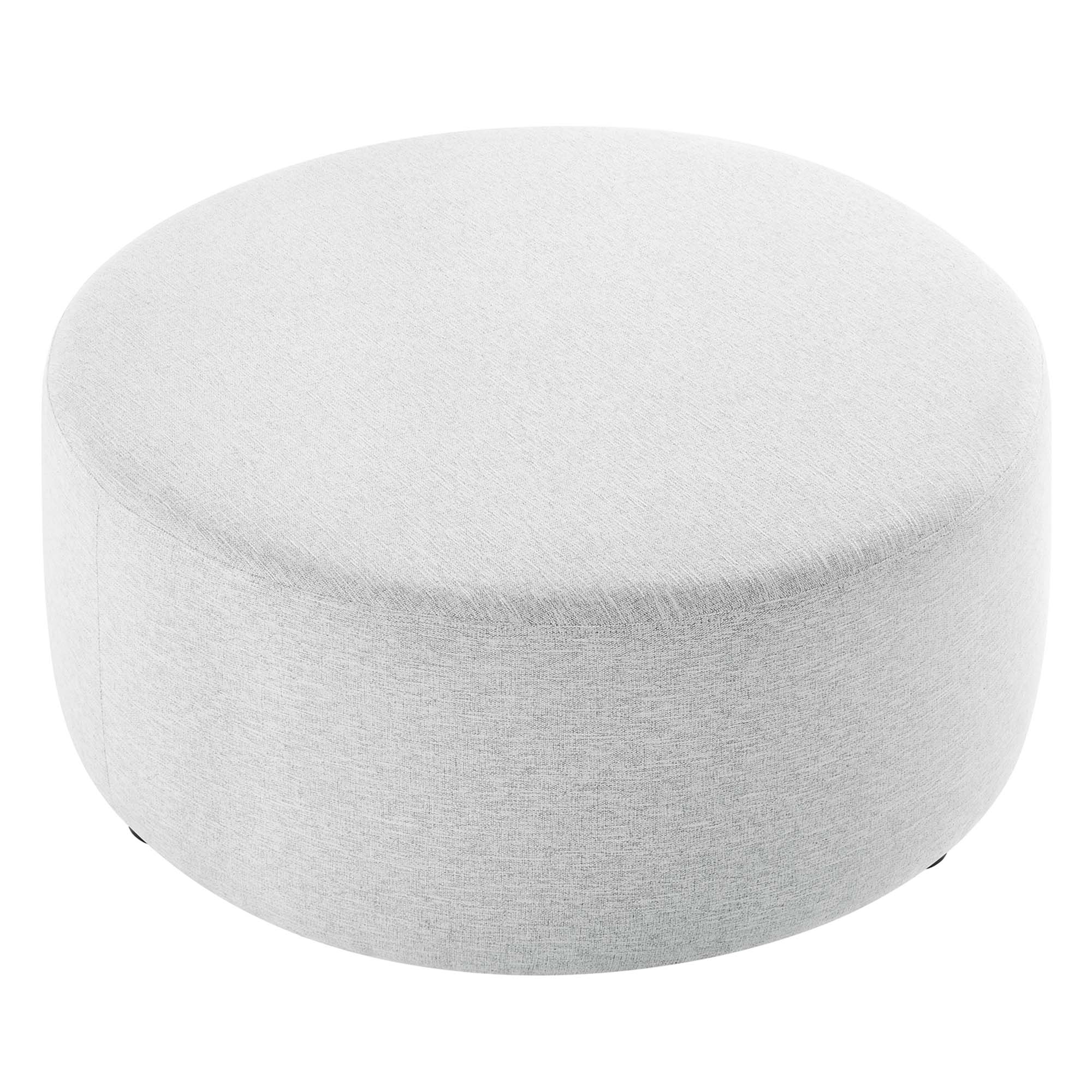 Callum Large 38&quot; Round Woven Heathered Fabric Upholstered Ottoman by Modway