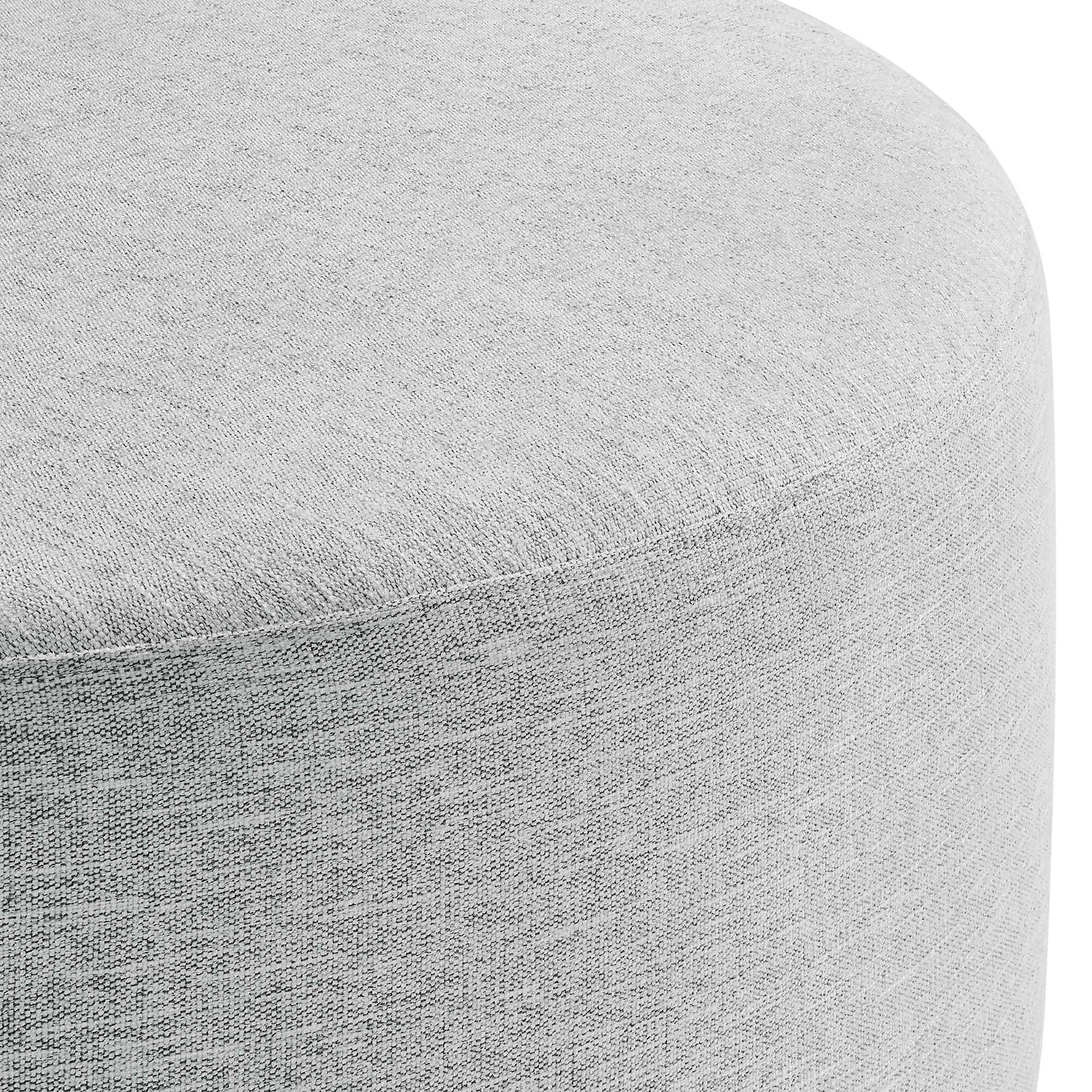 Callum Large 38&quot; Round Woven Heathered Fabric Upholstered Ottoman by Modway