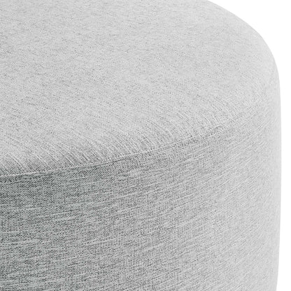 Callum Large 38&quot; Round Woven Heathered Fabric Upholstered Ottoman by Modway