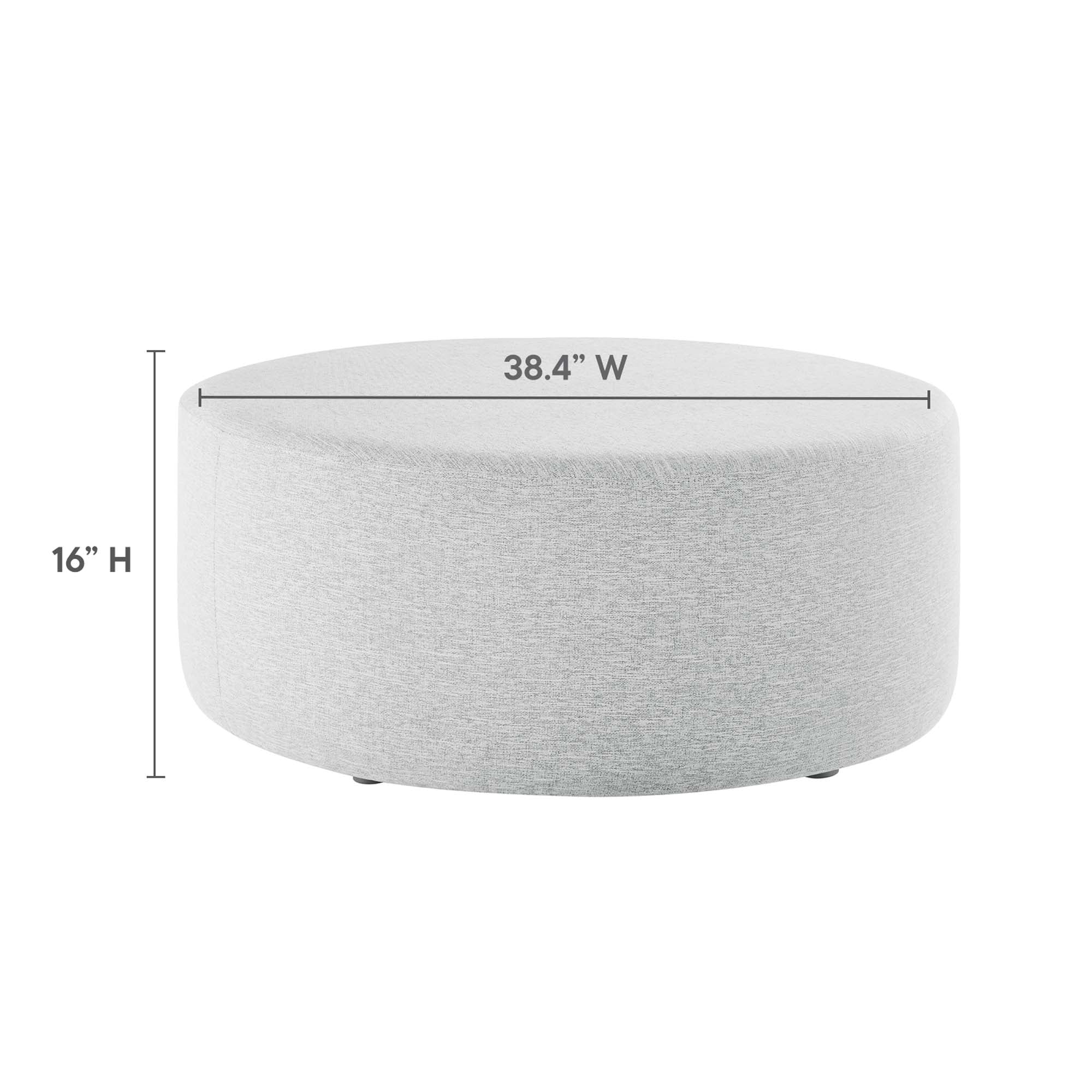 Callum Large 38&quot; Round Woven Heathered Fabric Upholstered Ottoman by Modway
