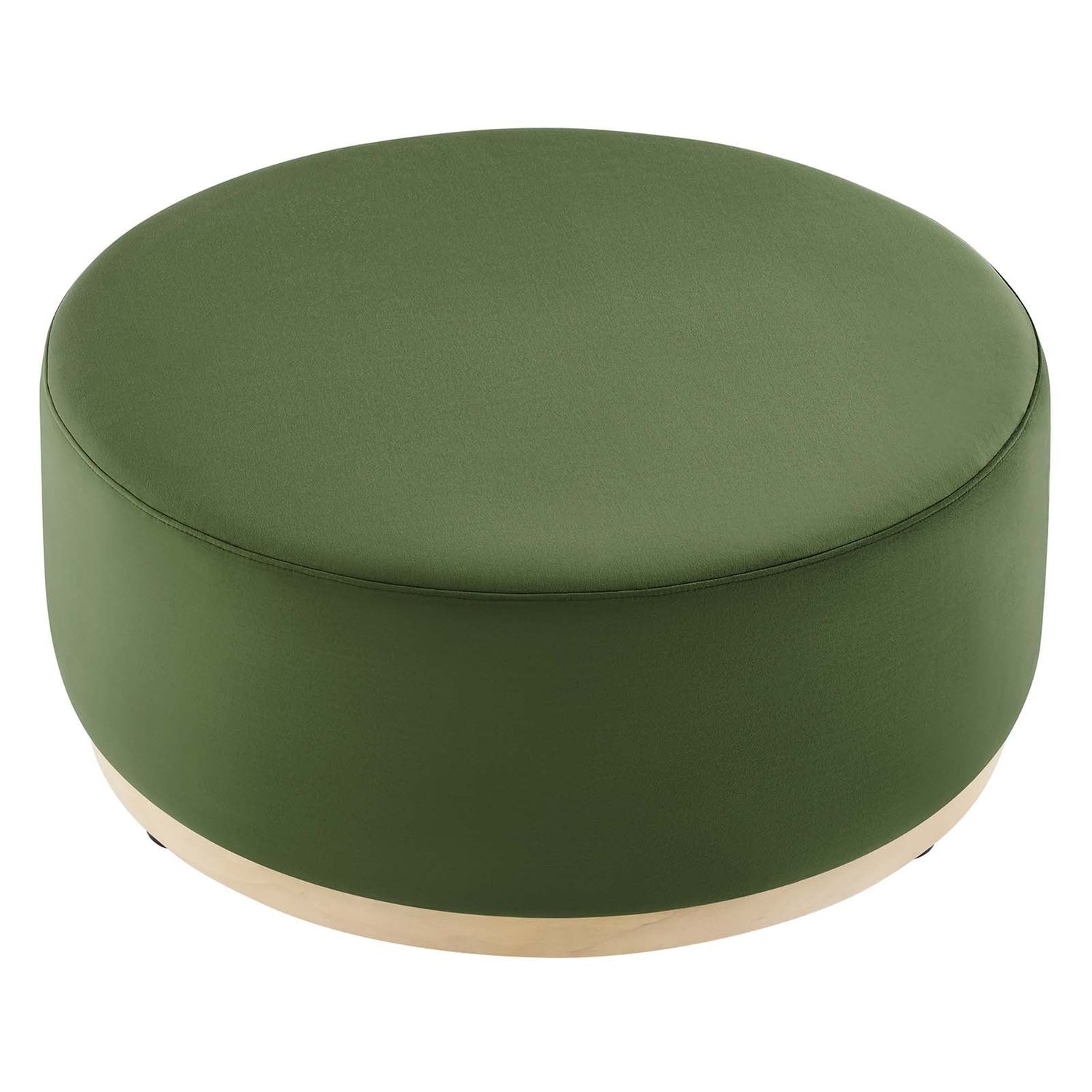 Tilden Large 38&quot; Round Performance Velvet Upholstered Ottoman By HouseBean