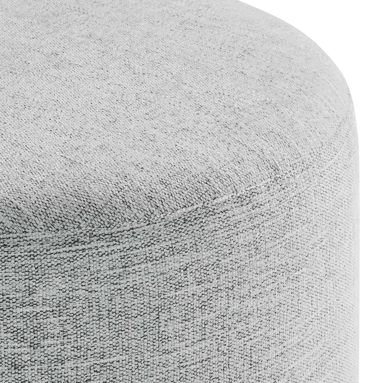 Callum 16&quot; Round Woven Heathered Fabric Upholstered Ottoman By HouseBean