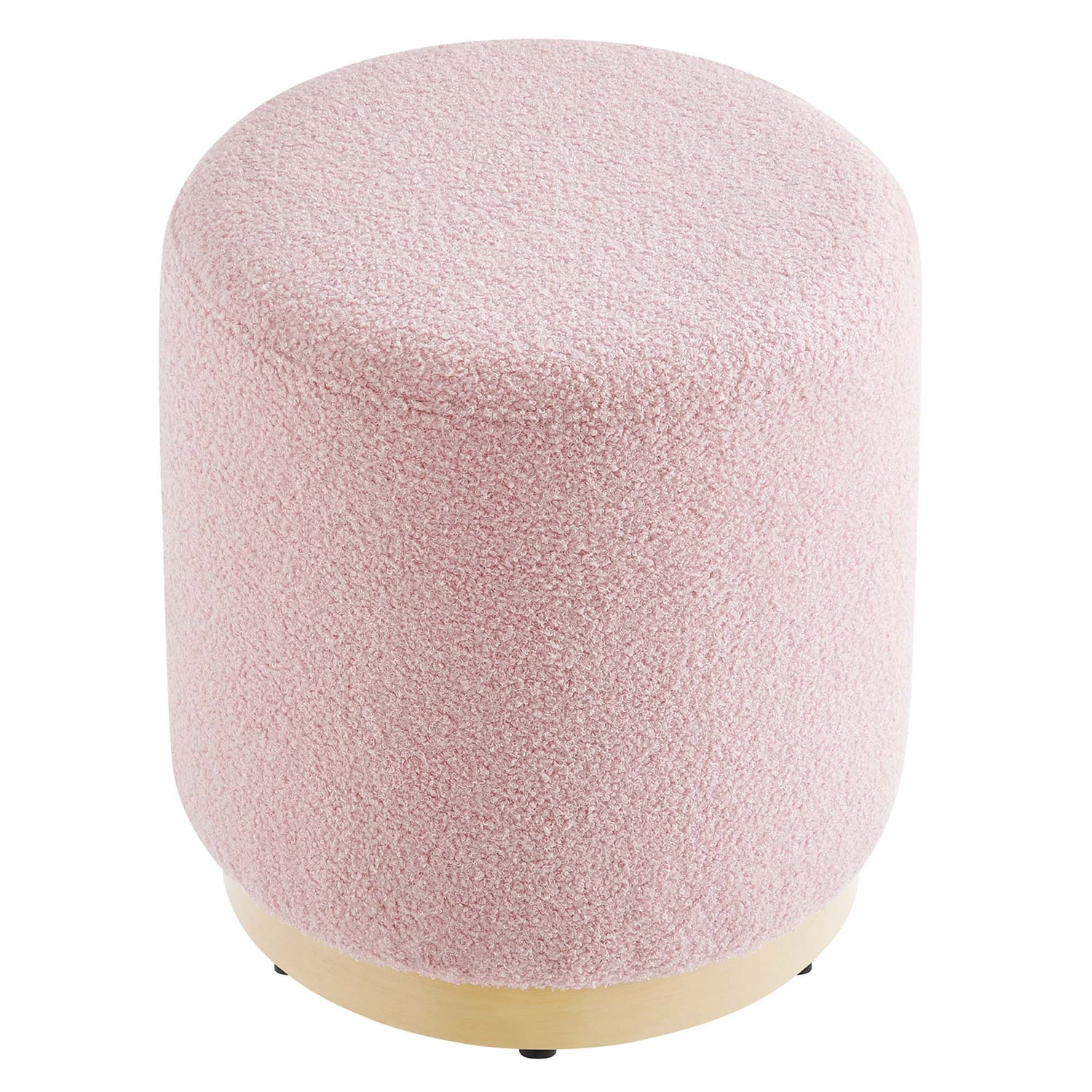 Tilden 16&quot; Round Sherpa Upholstered Ottoman by Modway