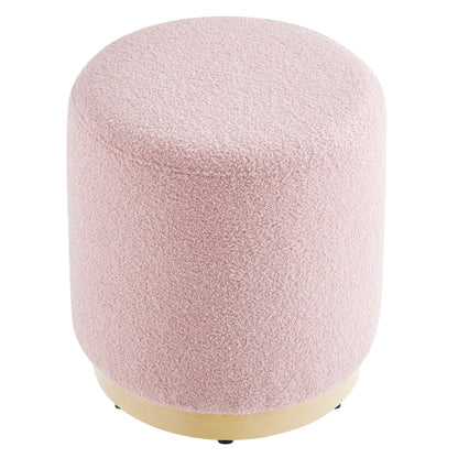 Tilden 16&quot; Round Sherpa Upholstered Ottoman by Modway