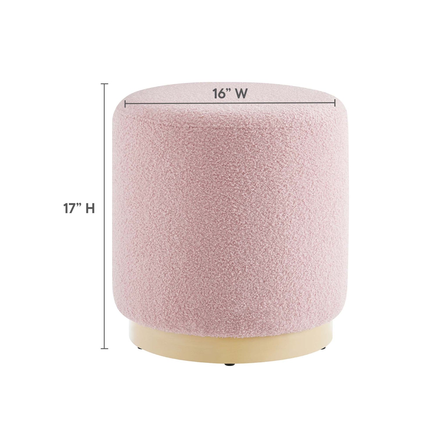 Tilden 16&quot; Round Sherpa Upholstered Ottoman by Modway