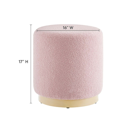Tilden 16&quot; Round Sherpa Upholstered Ottoman by Modway