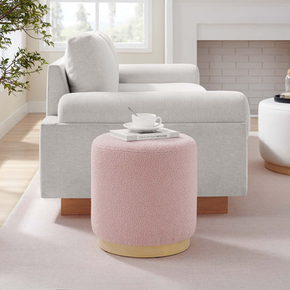 Tilden 16&quot; Round Sherpa Upholstered Ottoman by Modway