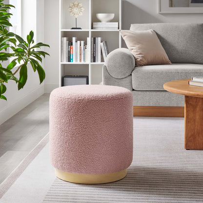 Tilden 16&quot; Round Sherpa Upholstered Ottoman by Modway