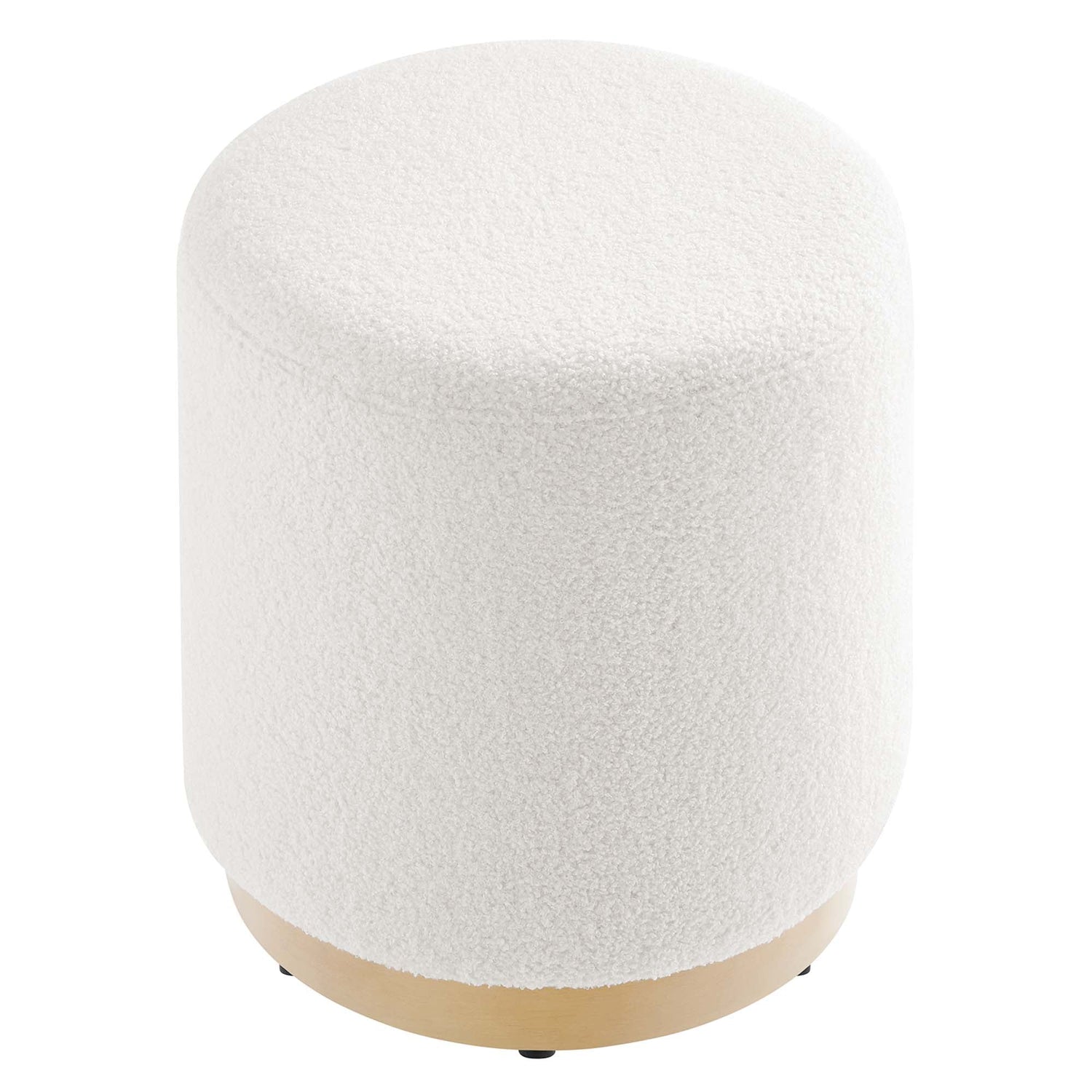 Tilden 16&quot; Round Sherpa Upholstered Ottoman by Modway