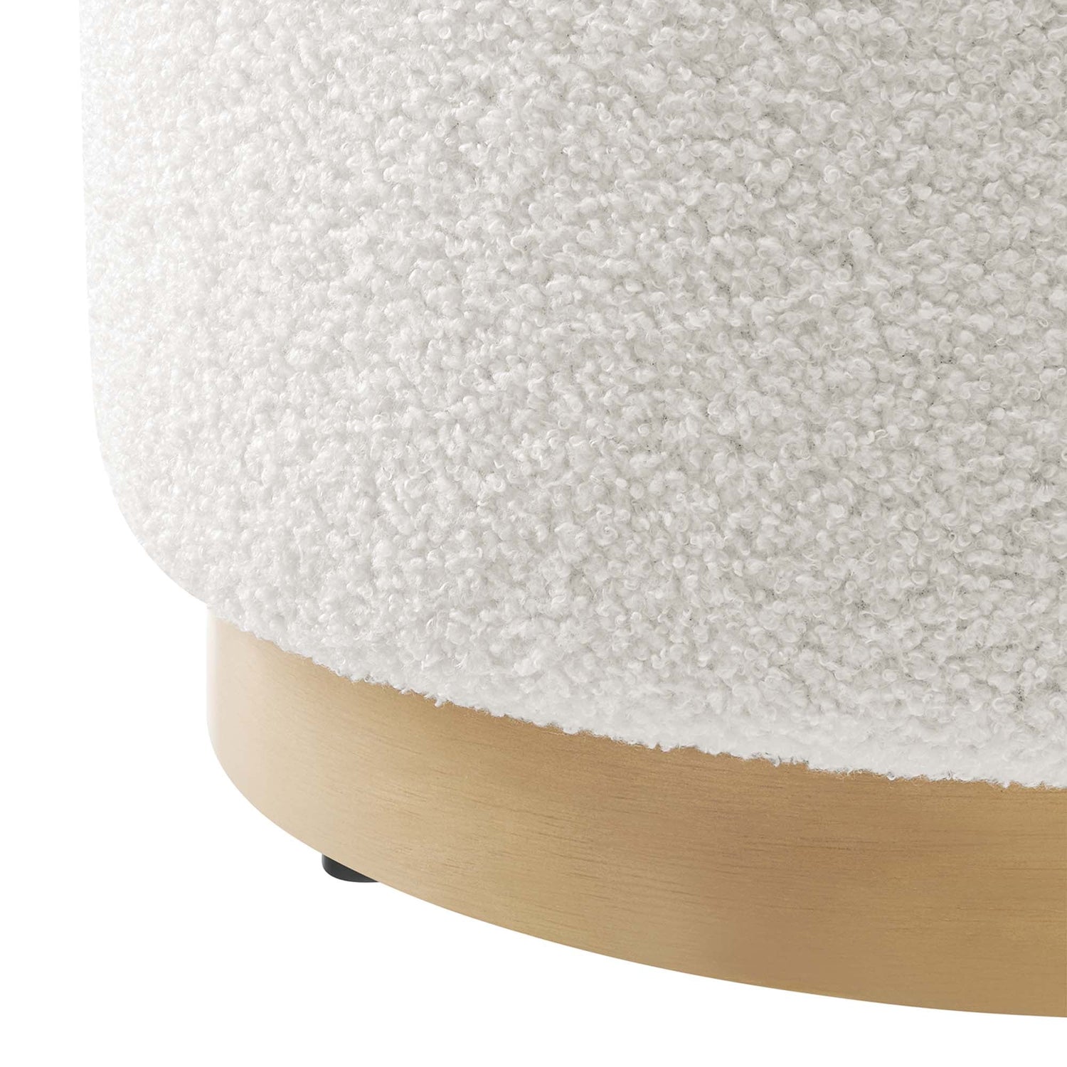Tilden 16&quot; Round Sherpa Upholstered Ottoman by Modway