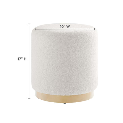 Tilden 16&quot; Round Sherpa Upholstered Ottoman by Modway