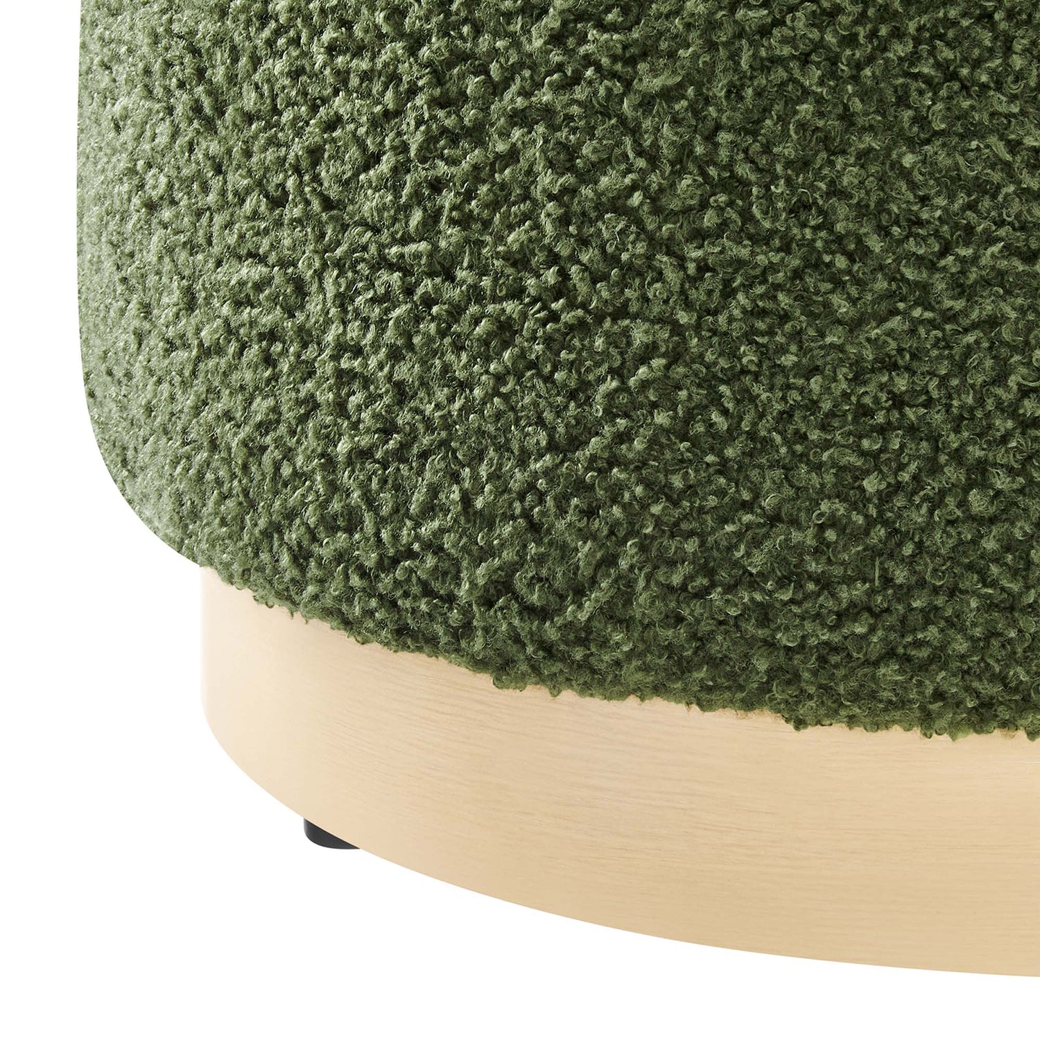 Tilden 16&quot; Round Sherpa Upholstered Ottoman by Modway