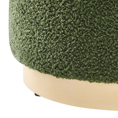 Tilden 16&quot; Round Sherpa Upholstered Ottoman by Modway