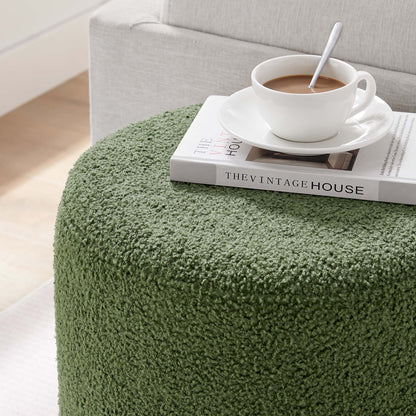 Tilden 16&quot; Round Sherpa Upholstered Ottoman by Modway