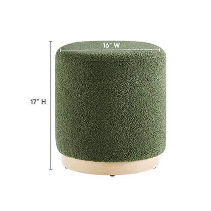 Tilden 16&quot; Round Sherpa Upholstered Ottoman by Modway