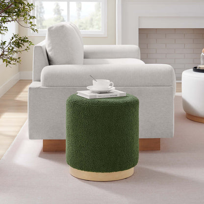 Tilden 16&quot; Round Sherpa Upholstered Ottoman by Modway