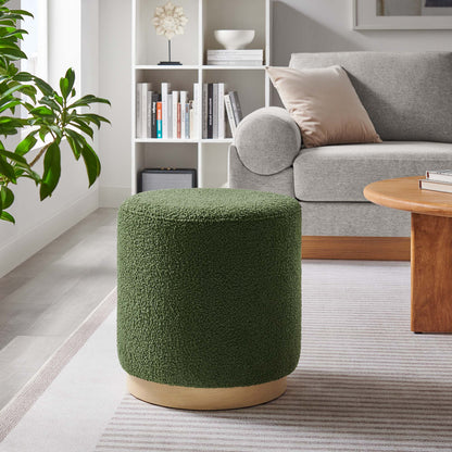 Tilden 16&quot; Round Sherpa Upholstered Ottoman by Modway