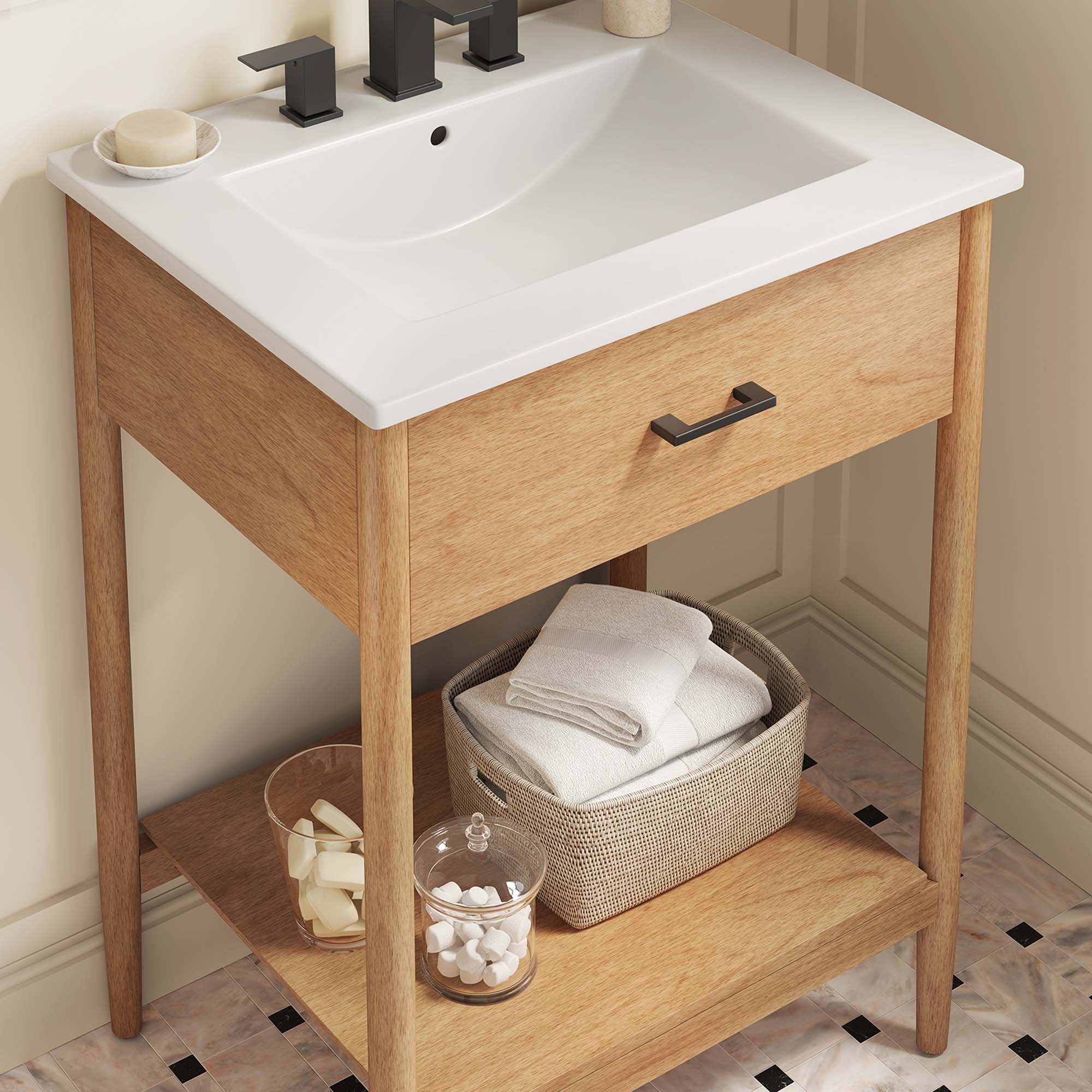 Zaire Bathroom Vanity Basin Included By HouseBean