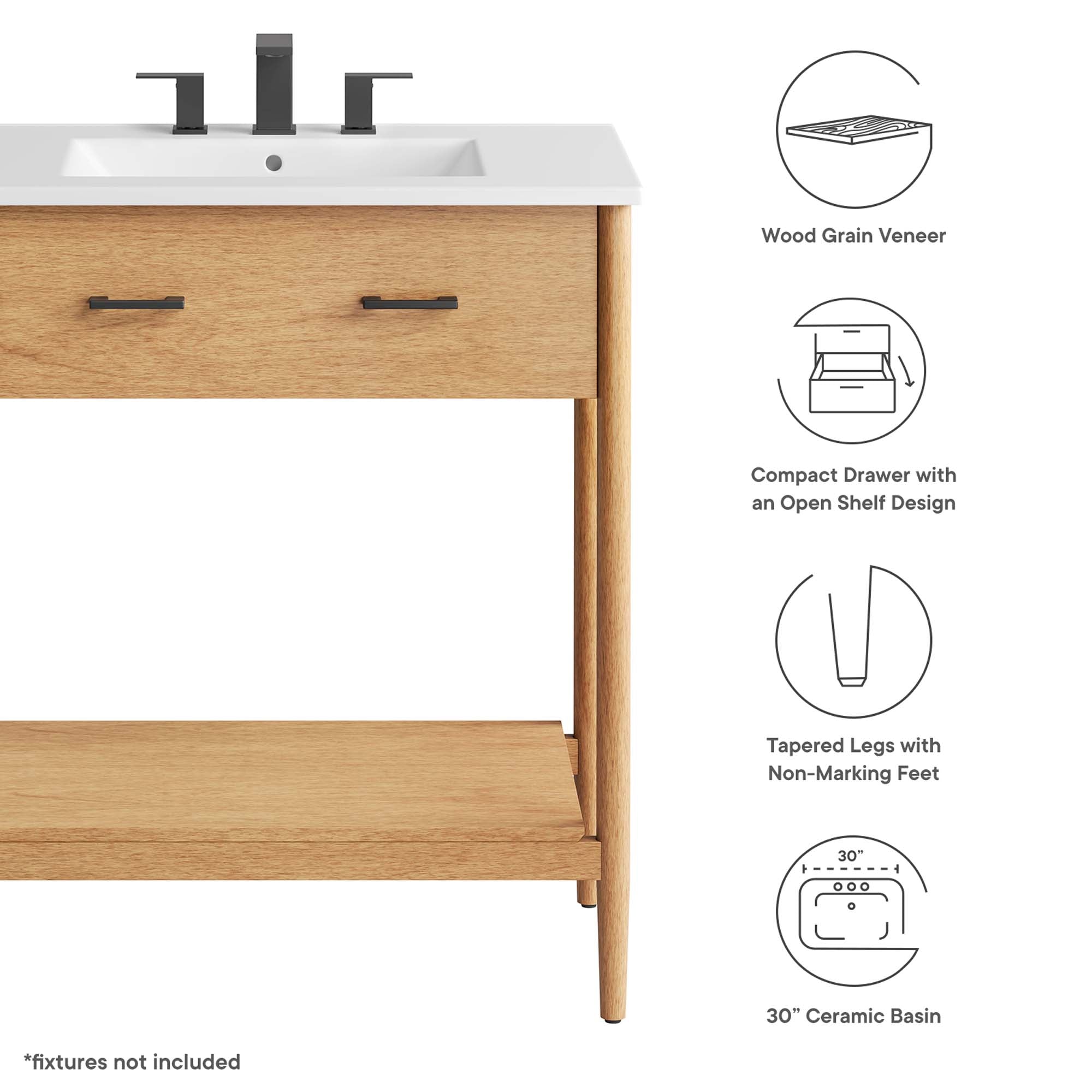 Zaire Bathroom Vanity Basin Included By HouseBean