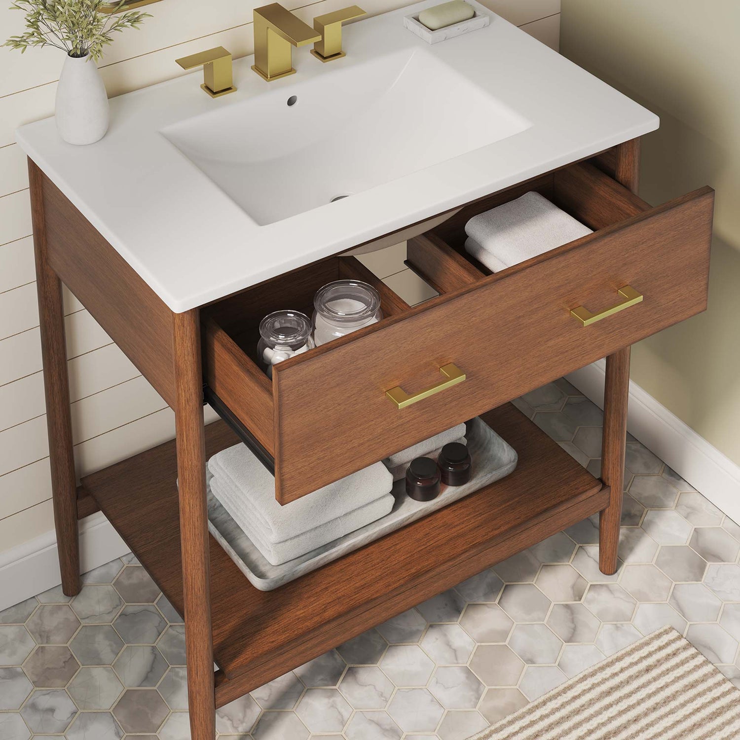 Zaire Bathroom Vanity Basin Included By HouseBean