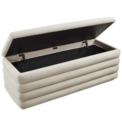 Mezzo Upholstered Performance Velvet Storage Bench By HouseBean