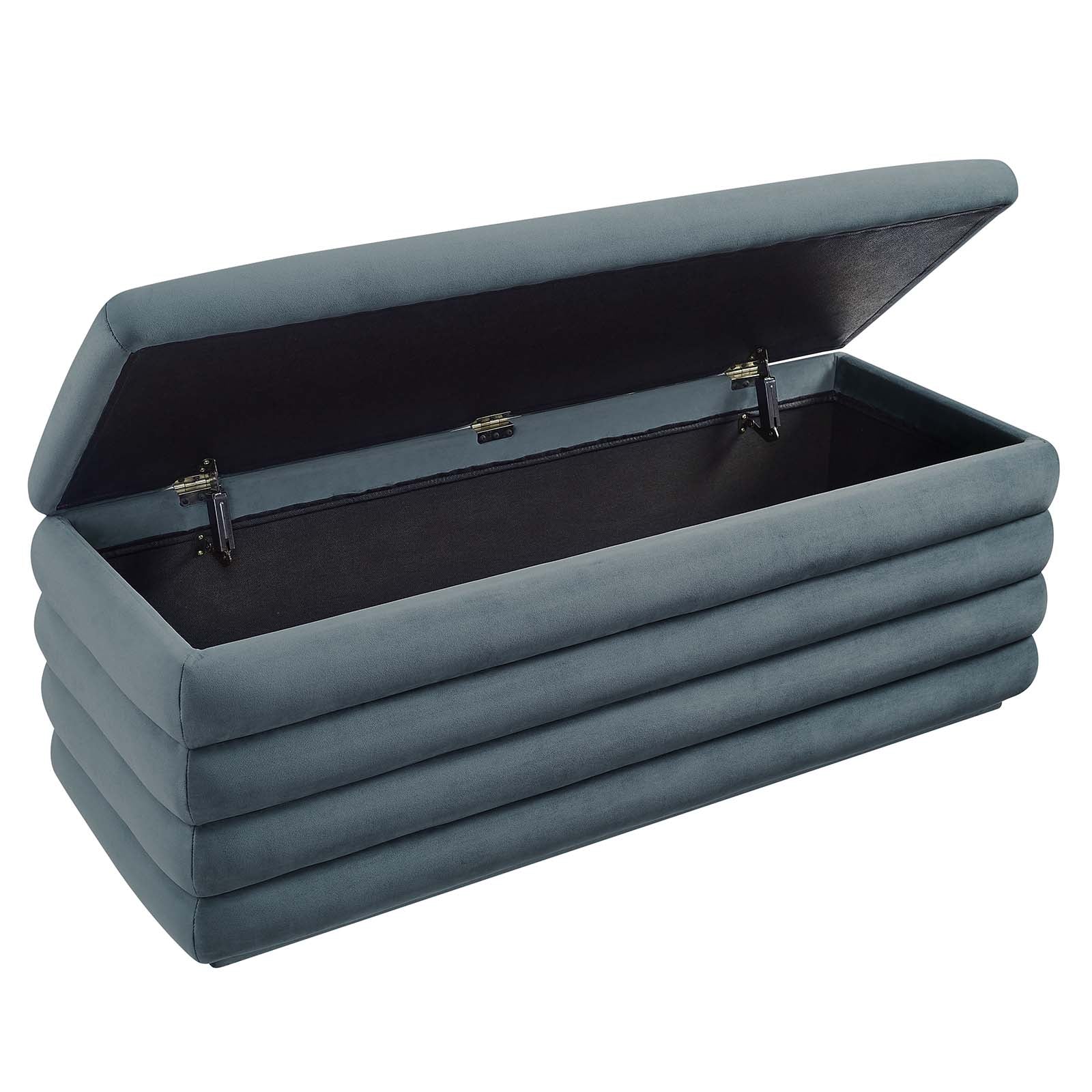 Mezzo Upholstered Performance Velvet Storage Bench By HouseBean