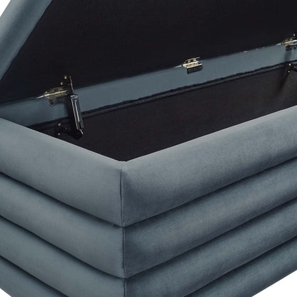 Mezzo Upholstered Performance Velvet Storage Bench By HouseBean